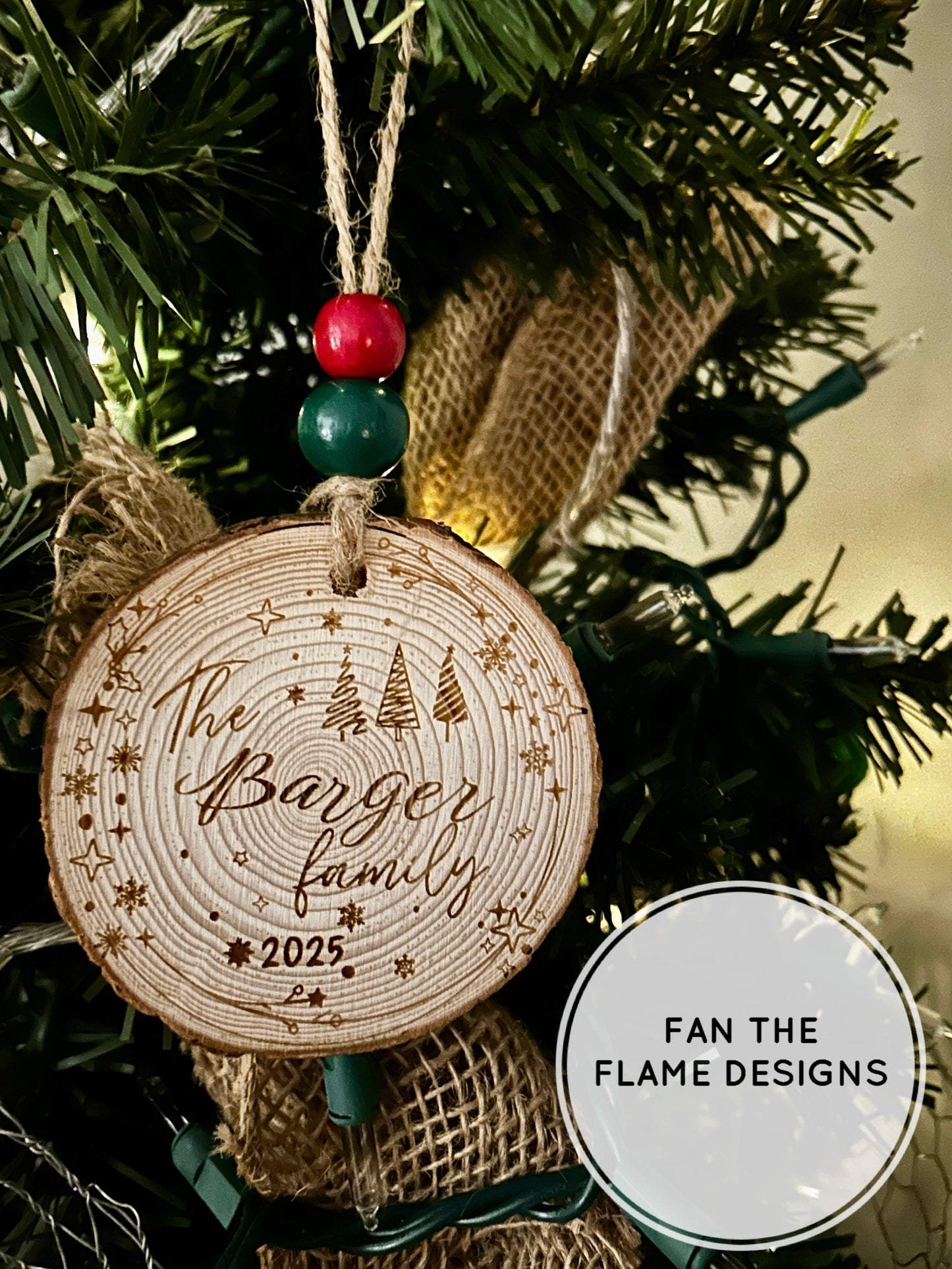 Customizable Family Wooden Ornament