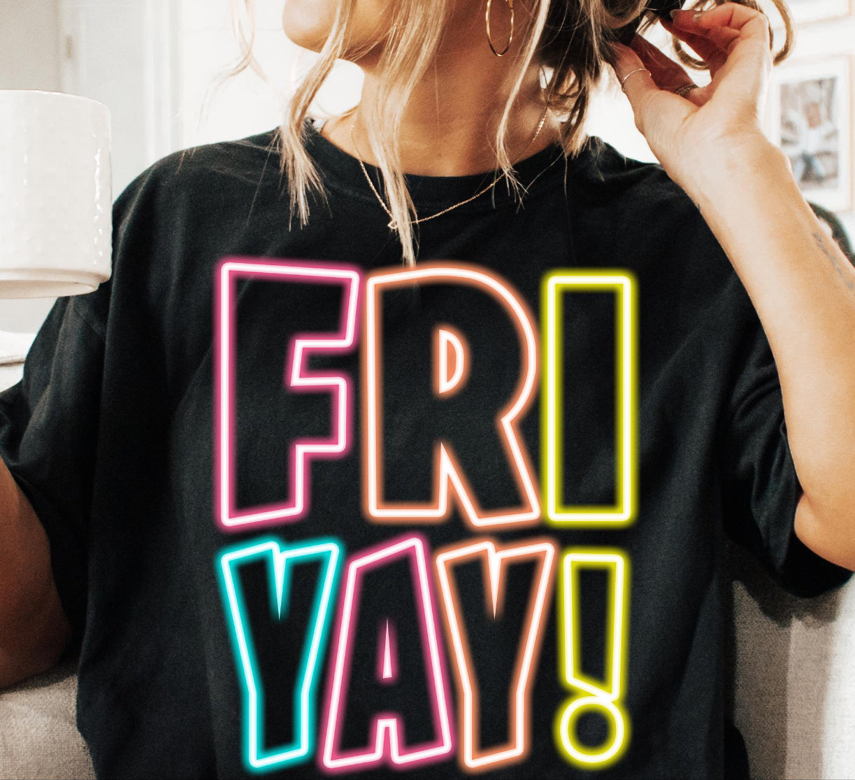 Neon Fri-Yay tee/sweatshirt