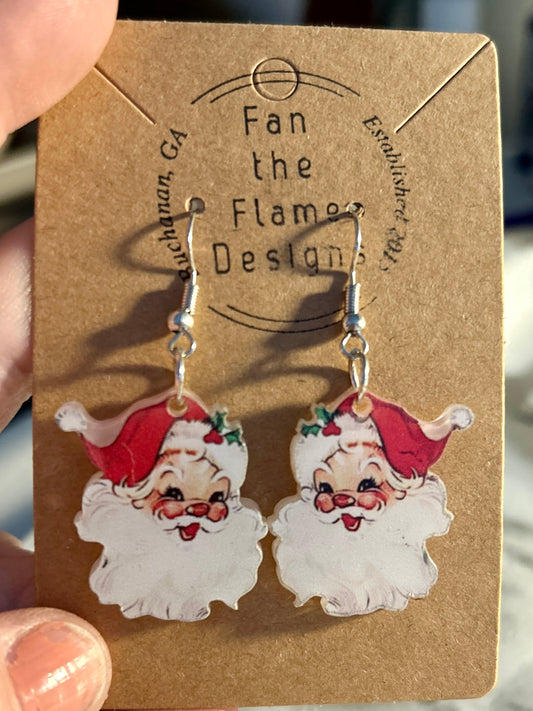 Traditional Santa Dangle Earrings