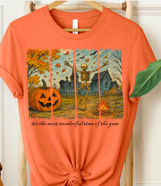 its the most wonderful time of the year pumpkin and skeleton brush strokes Tee/Sweatshirt