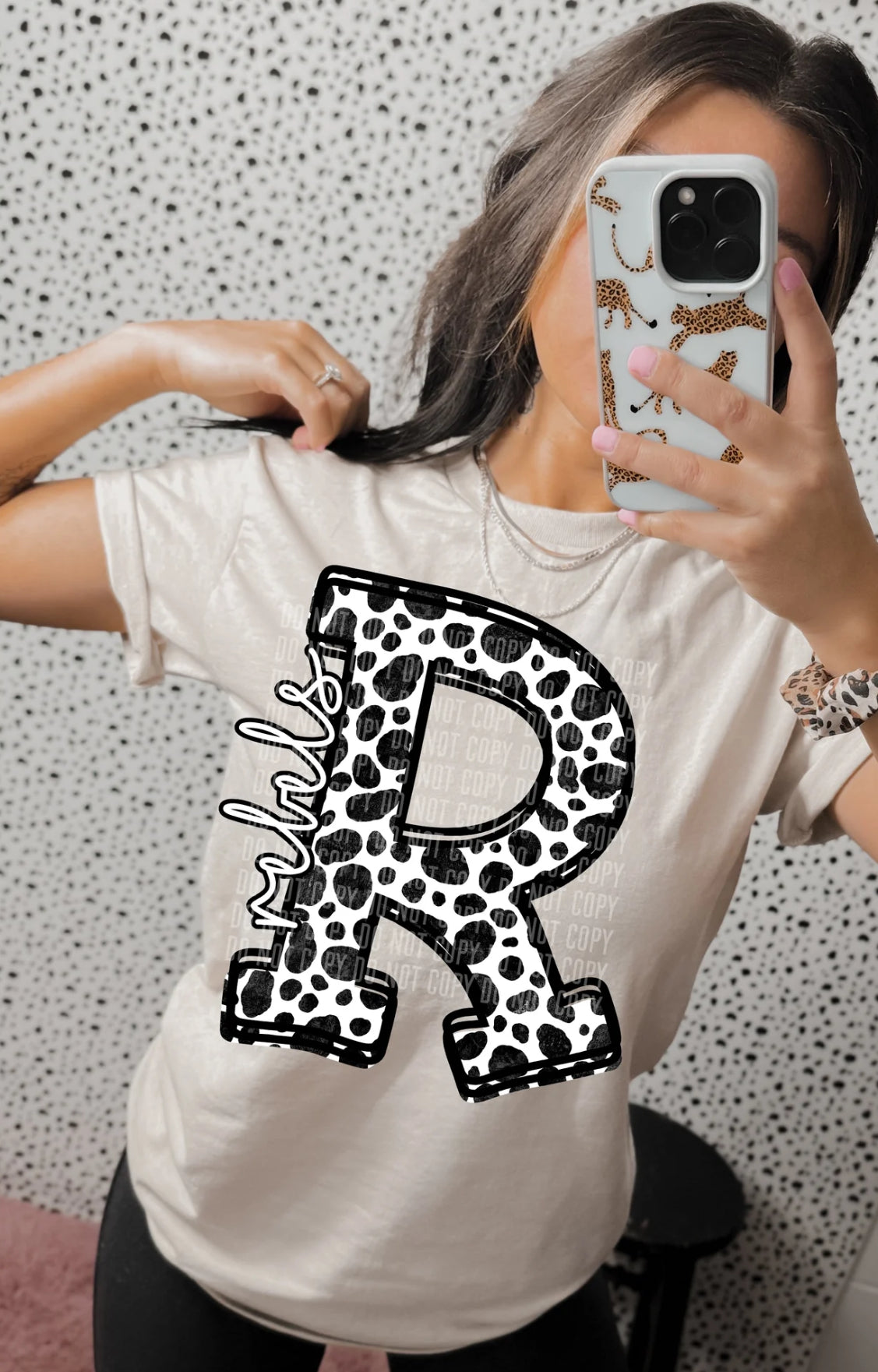 Dalmatian Mascot Letters Rebels tee/sweatshirt