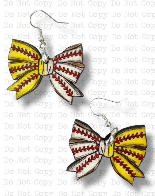 Split Baseball/Softball Dangle Earrings