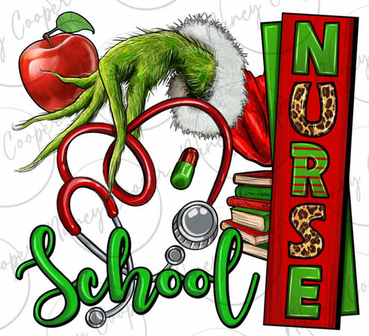 Grinch School Nurse Short/Long Tee or Sweatshirt