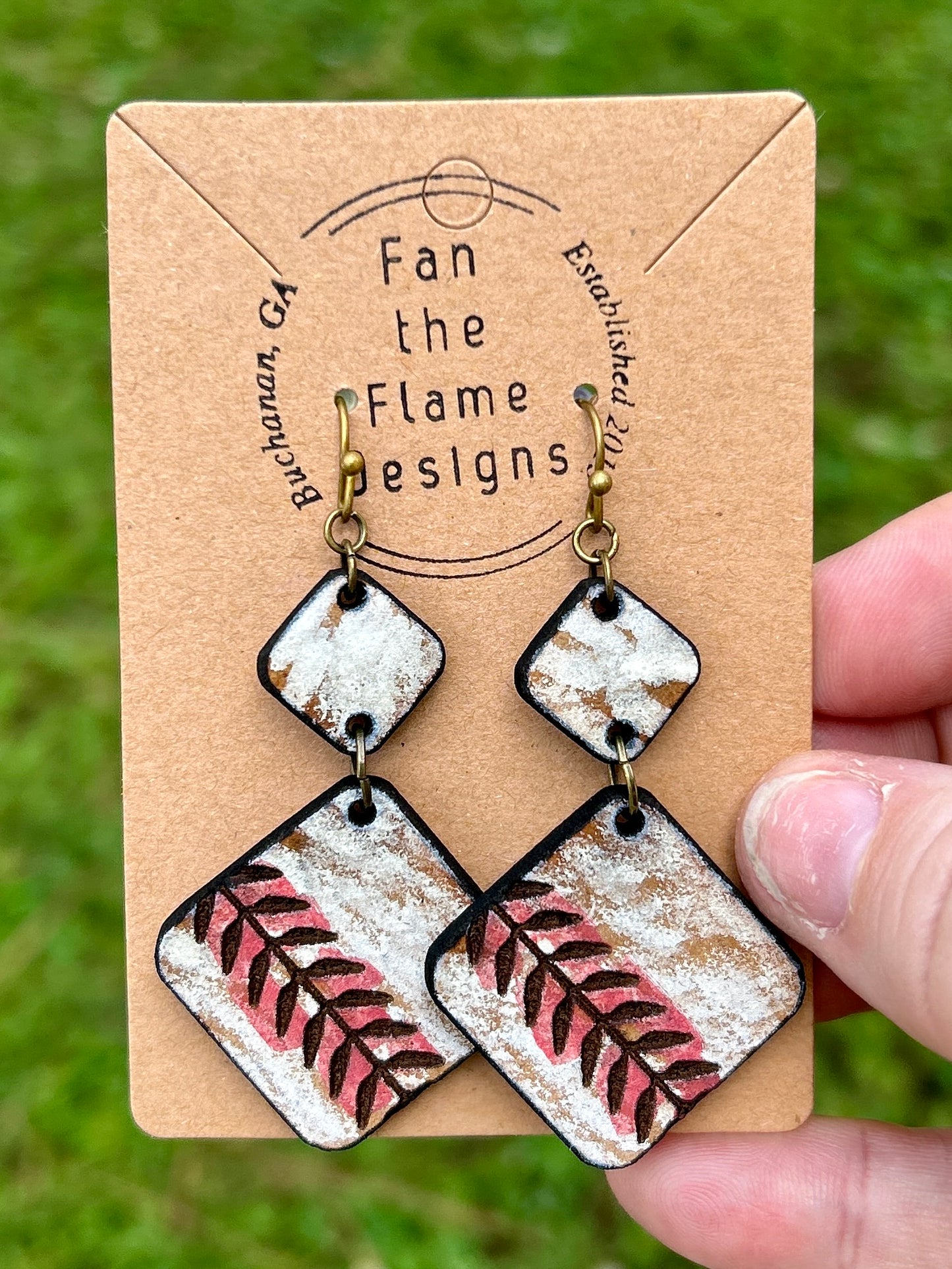 Abstract Baseball Handmade Dangle Earrings