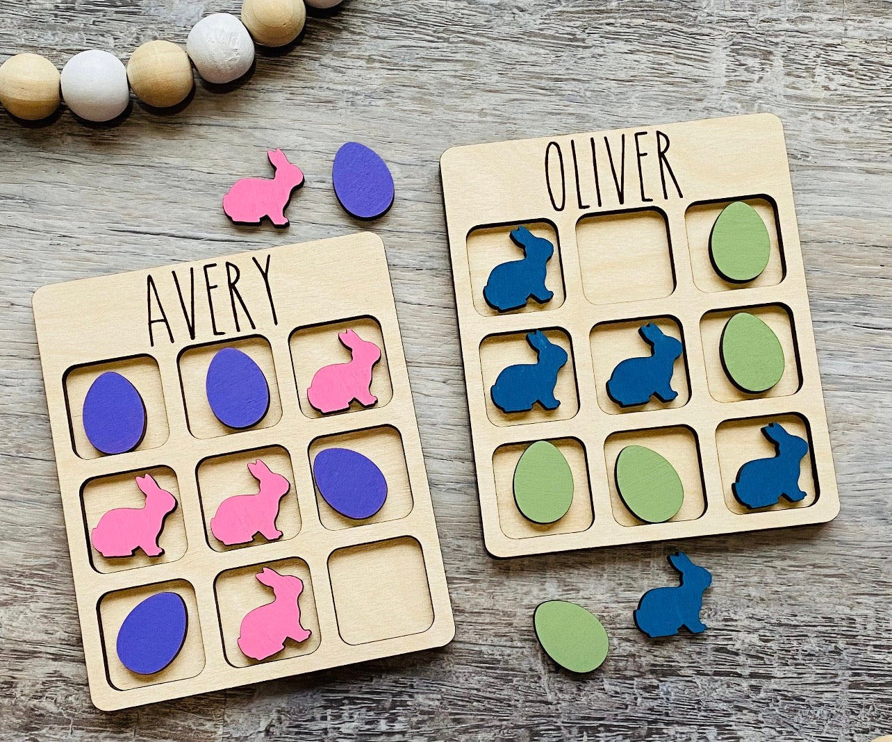 Personalized Easter Tic Tac Toe Boards