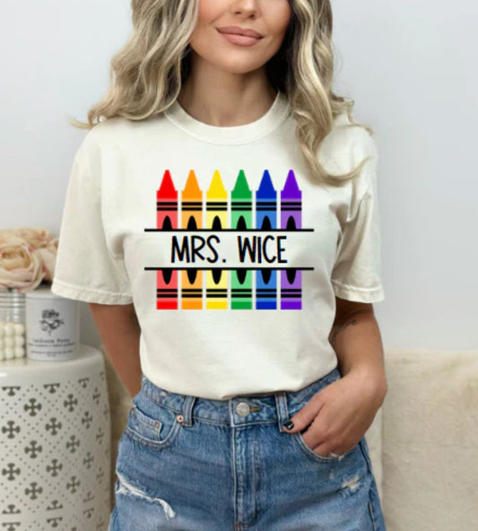 Custom Crayon Teacher tee/sweatshirt