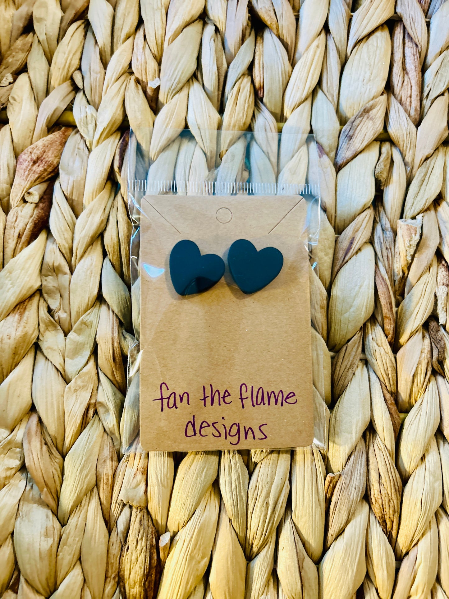 Handmade Heart Stud Earrings