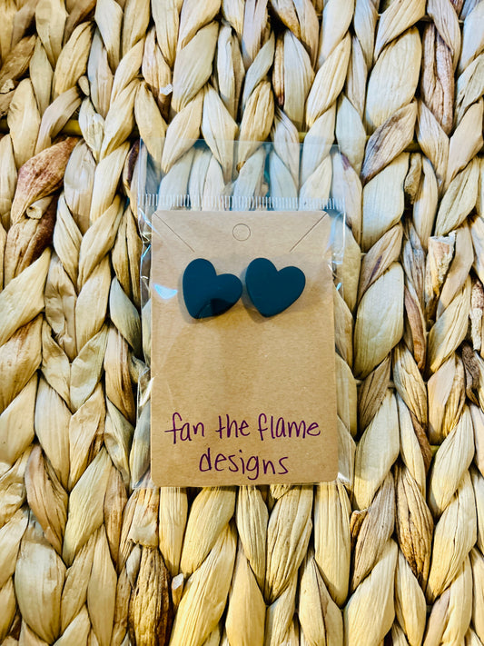 Handmade Heart Stud Earrings