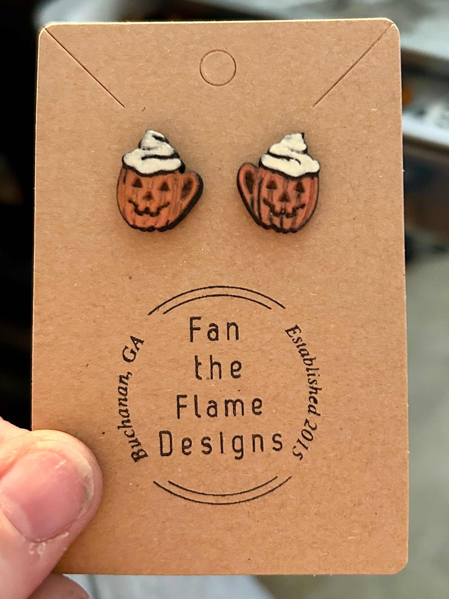 Pumpkin Latte Handmade Stud Earrings