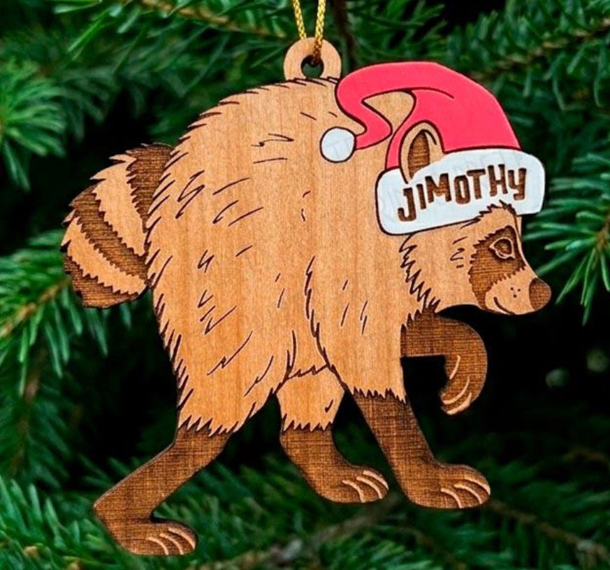 Jimothy Raccoon Ornament