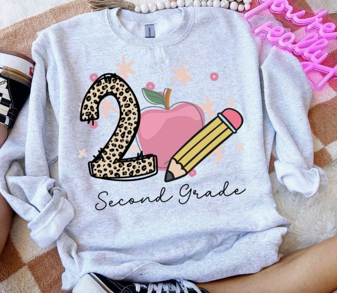 Teacher leopard apple pencil tee/sweatshirt