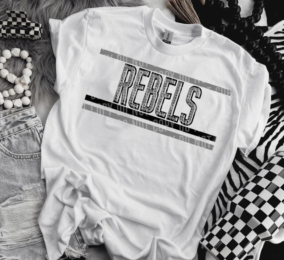 Retro Grey and Dot Rebels tee/sweatshirt