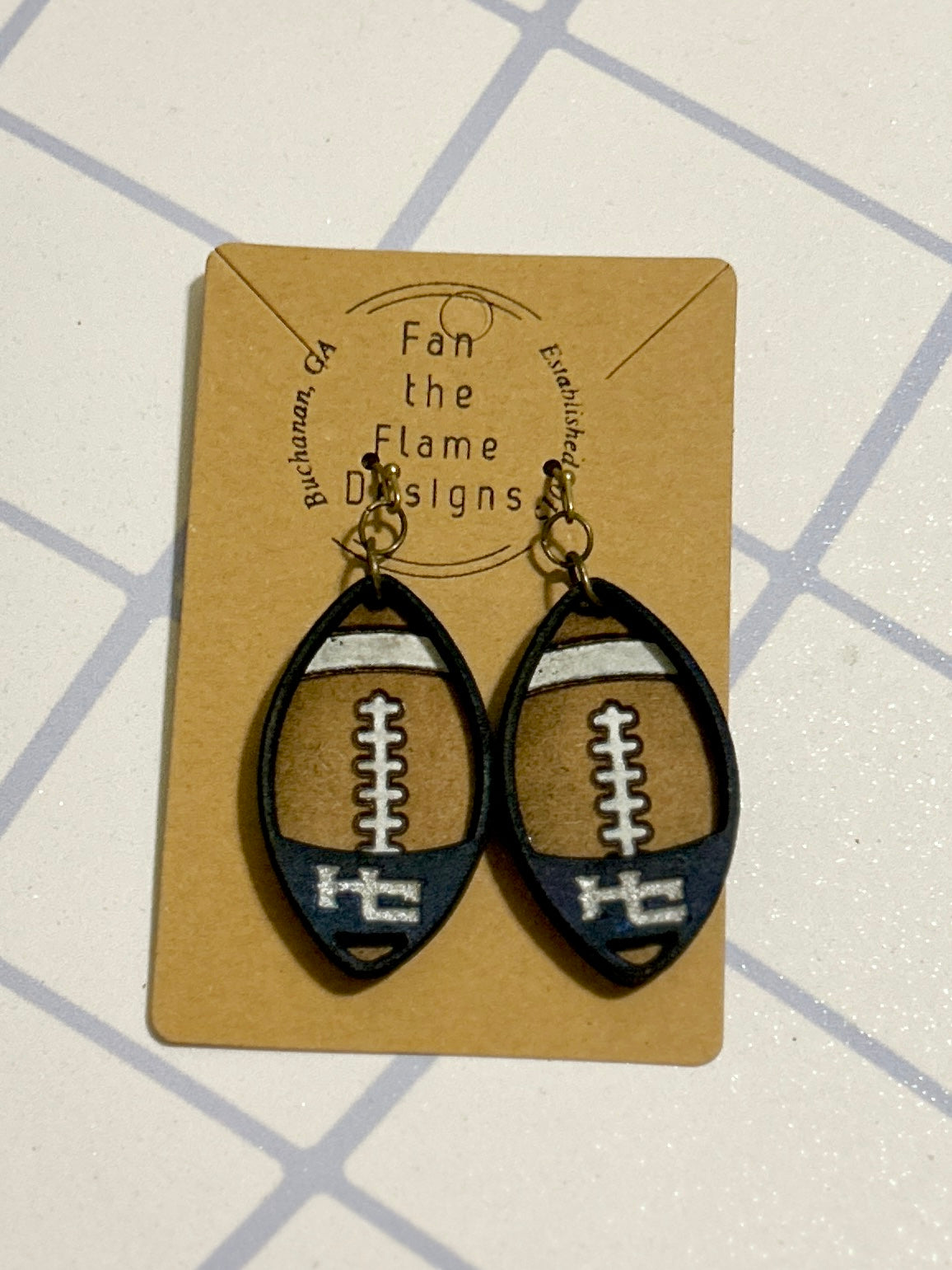 Rebel Football Handmade Dangle Earrings