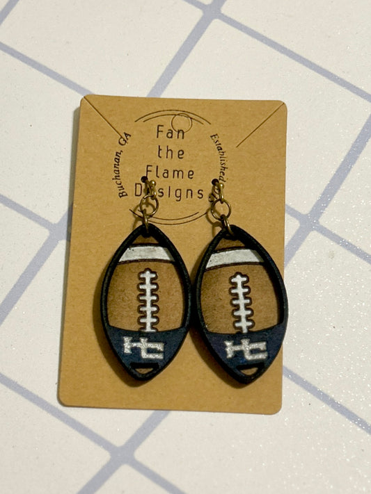 Rebel Football Handmade Dangle Earrings