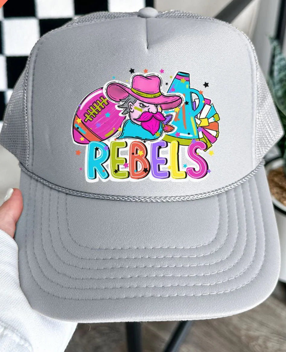 BRIGHT REBELS COLORFUL OTTO GRAY FOAM FRONT TRUCKER HAT