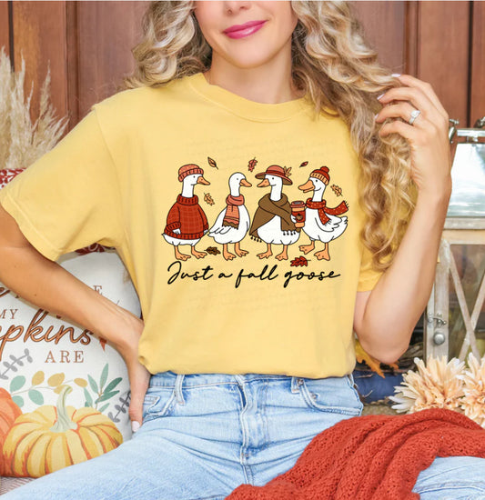 Just A Fall Goose Black Tee/Sweatshirt