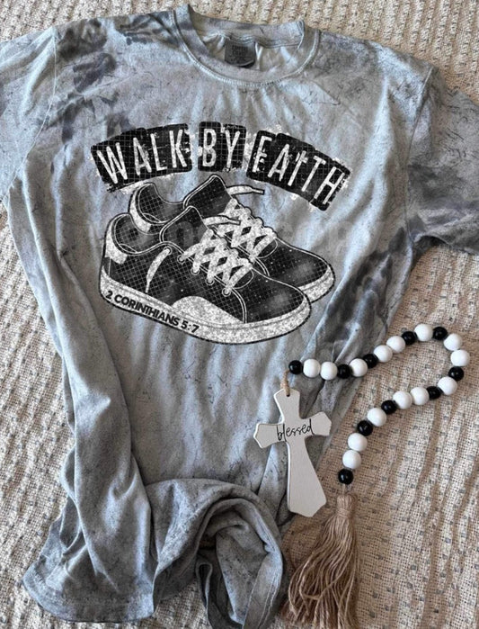 Walk by faith sneakers tee/sweatshirt