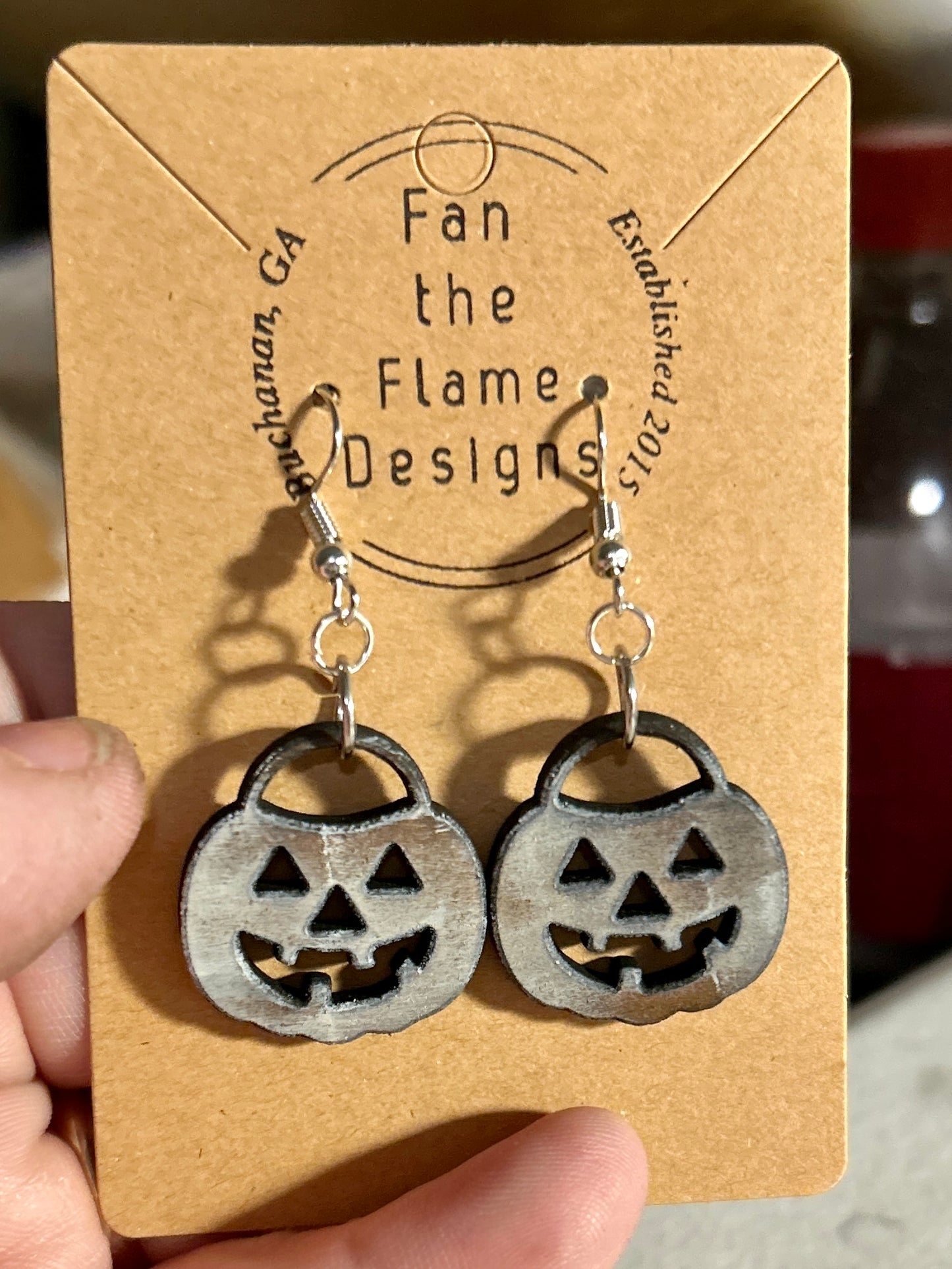 Jack-o’-lantern Handmade Dangle Earrings