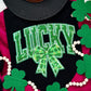 Lucky with Bow Sequin Patch tee/sweatshirt