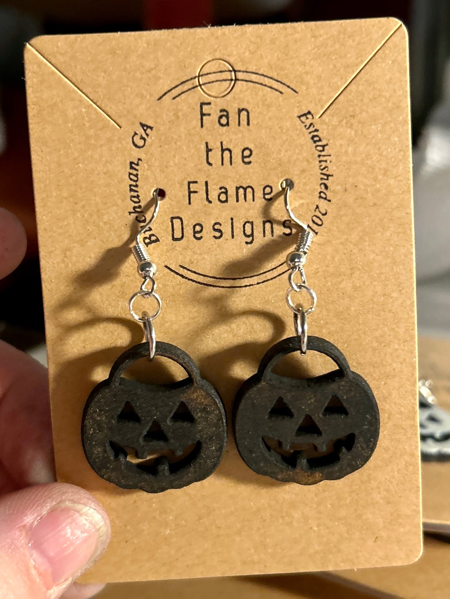 Jack-o’-lantern Handmade Dangle Earrings