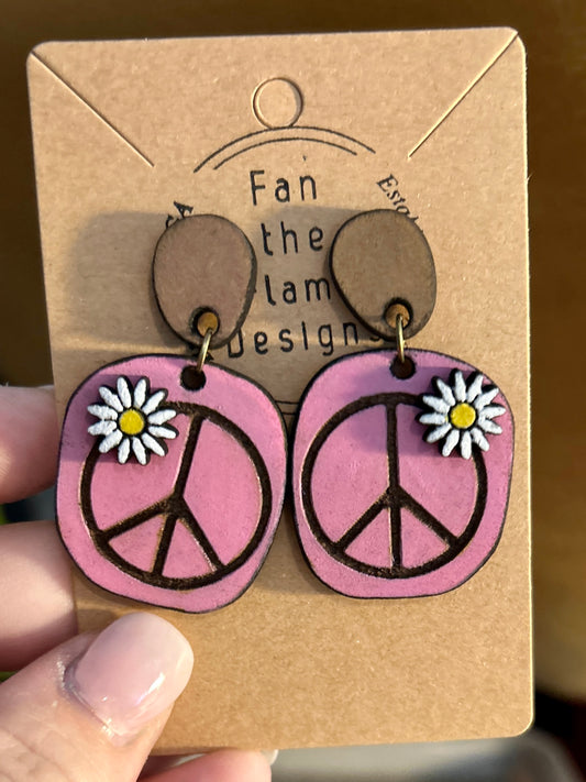 Peace & Flowers Dangle Earrings