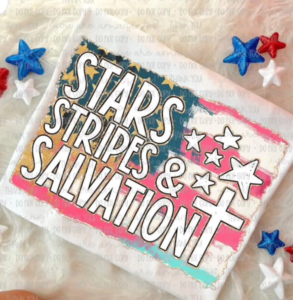 Stars stripes & salvation flag tee/tank