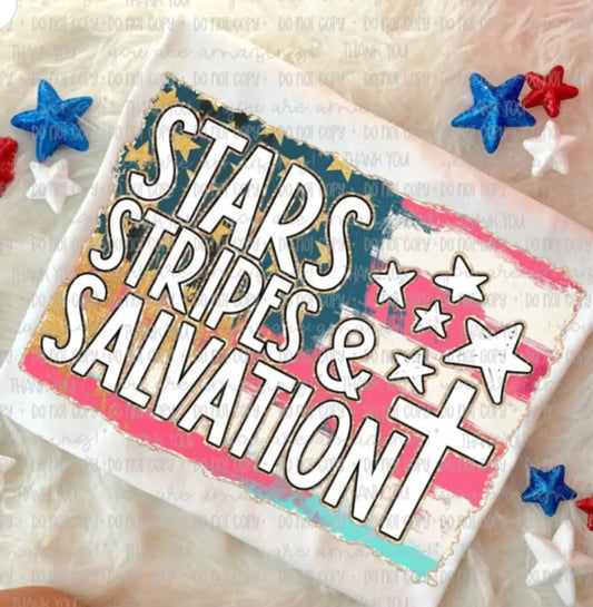 Stars stripes & salvation flag tee/tank