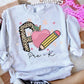 Teacher leopard apple pencil tee/sweatshirt