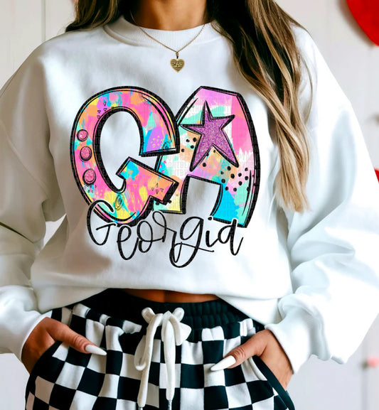 Georgia Neon Splash tee/sweatshirt