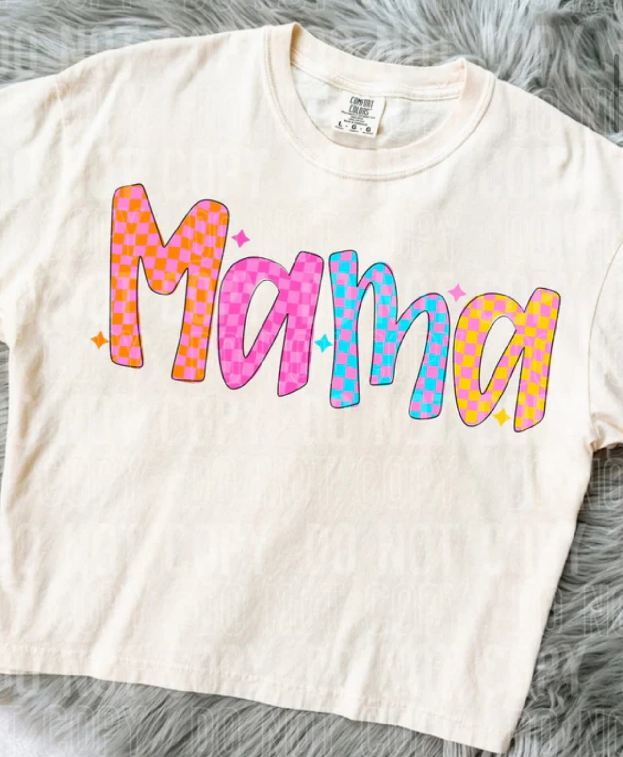 Mama colorful checkered font Tee/Sweatshirt