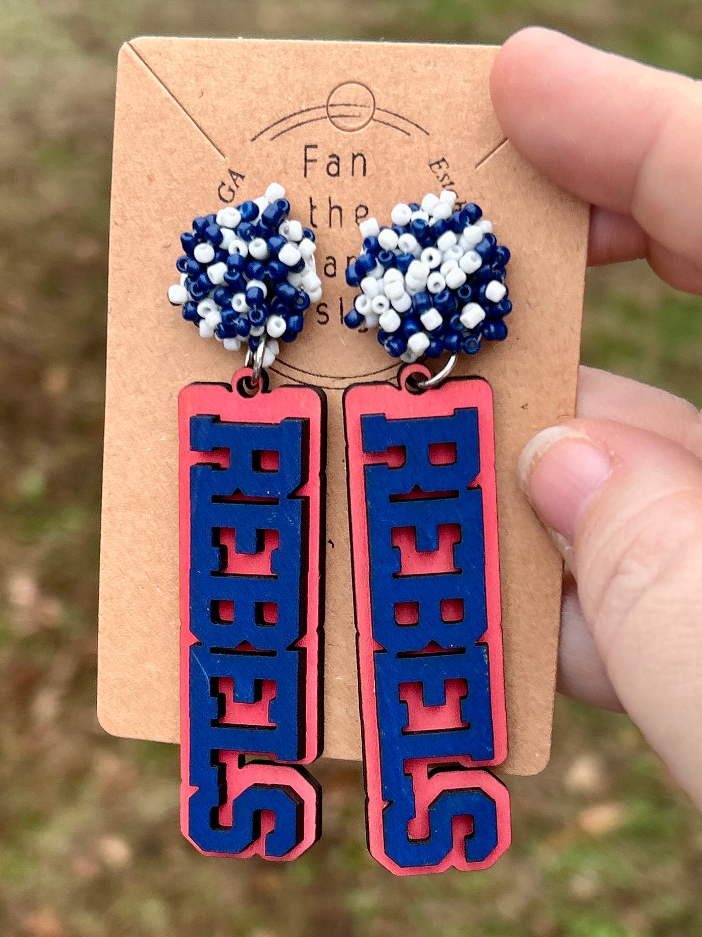 Rebels double layer dangle earrings with beads