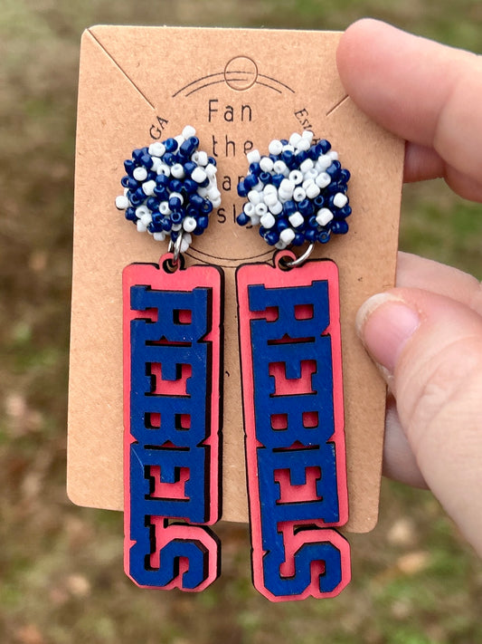 Rebels double layer dangle earrings with beads