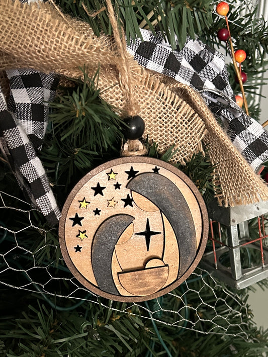 Simple Nativity Christmas Ornament