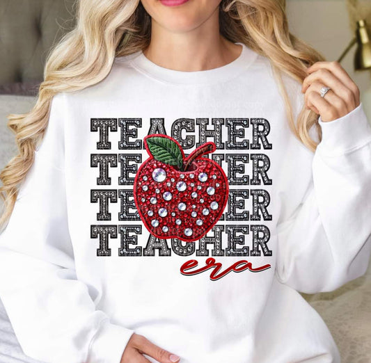 Teacher era stacked tee/sweatshirt