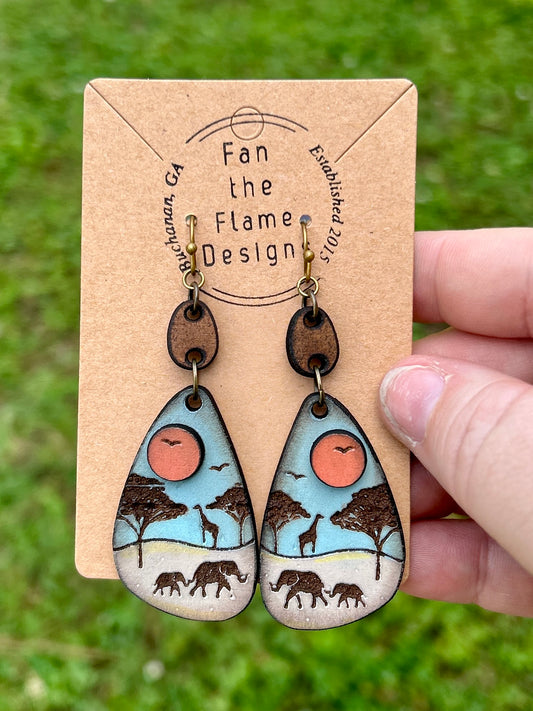 Safari Handmade Dangle Earrings