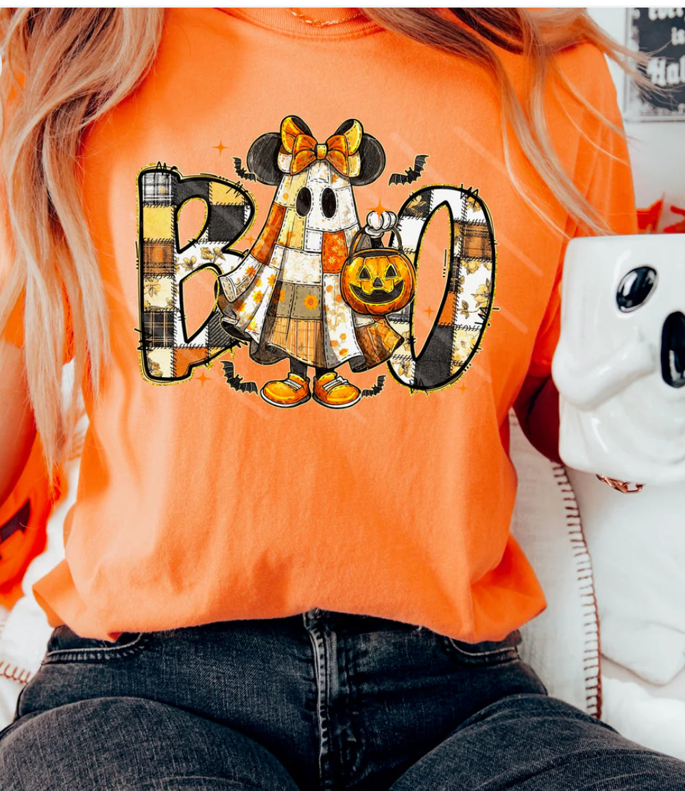 Girl Patchwork Mouse BOO Tee/Sweatshirt