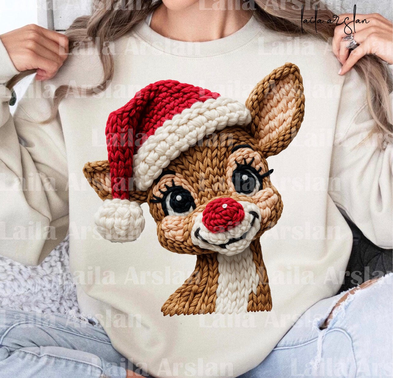 Christmas Reindeer Crochet Tee/Sweatshirt