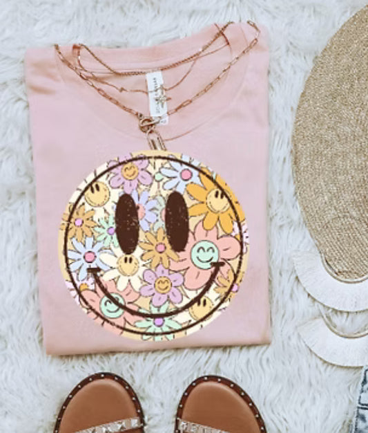 Groovy Smiley floral Tee/Sweatshirt