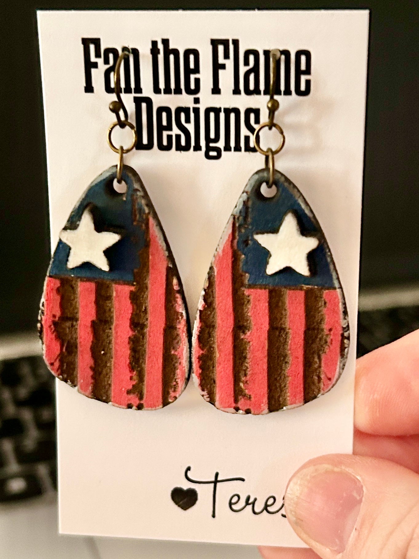 Flag Handmade Dangle Earrings