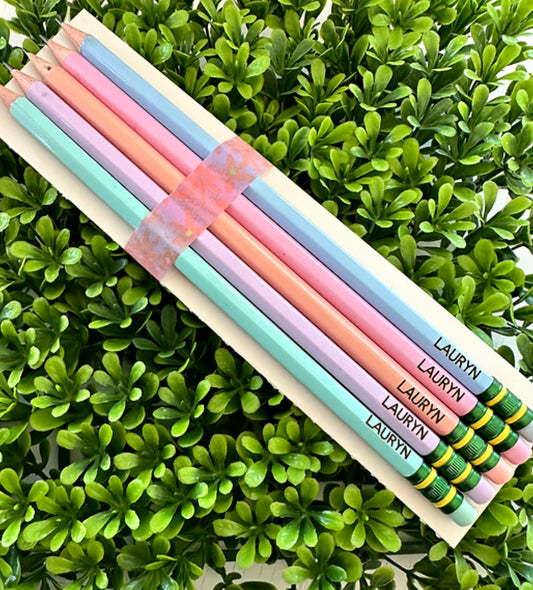 Pastel Personalized Pencils