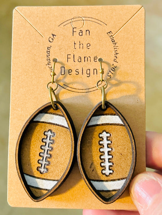 Football Handmade Dangle Earrings