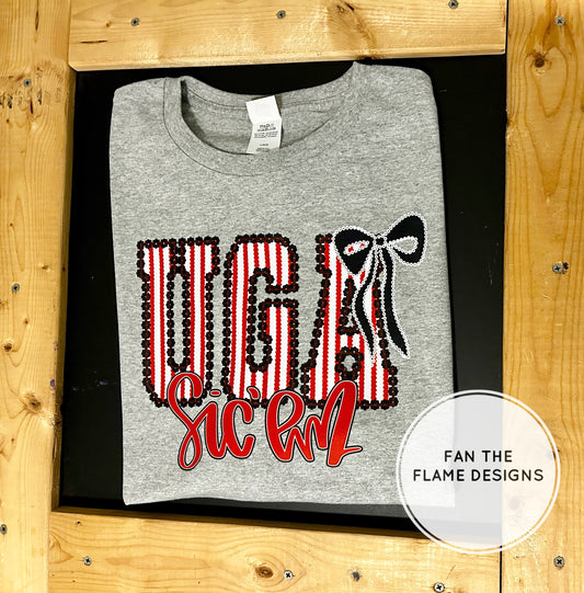 Georgia Pinstripe with bow Short/Long/Sweatshirt