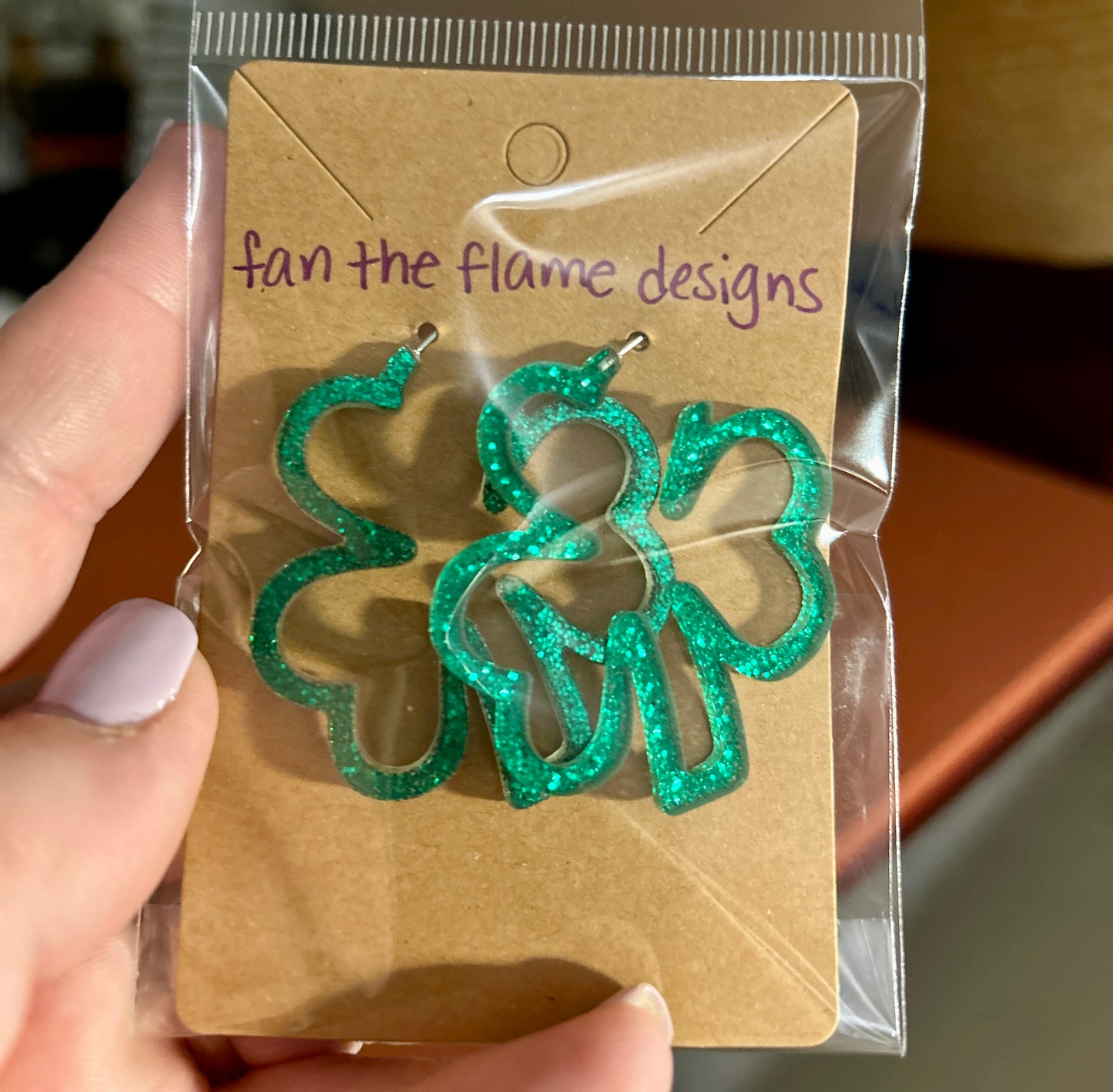 Glitter Shamrock Earrings