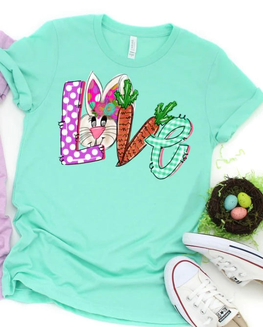 Love (easter bunny and carrots) tee