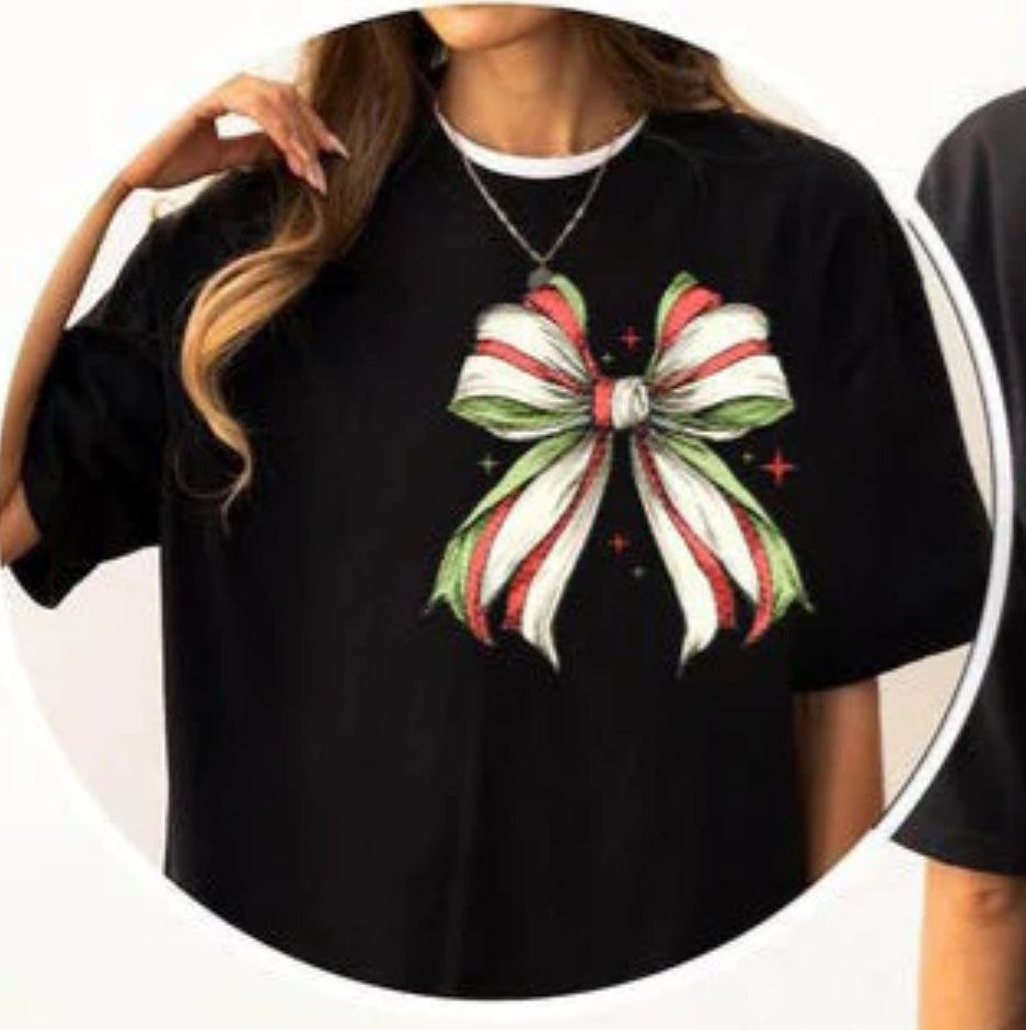 Merry Merry Merry Christmas Bow tee/sweatshirt