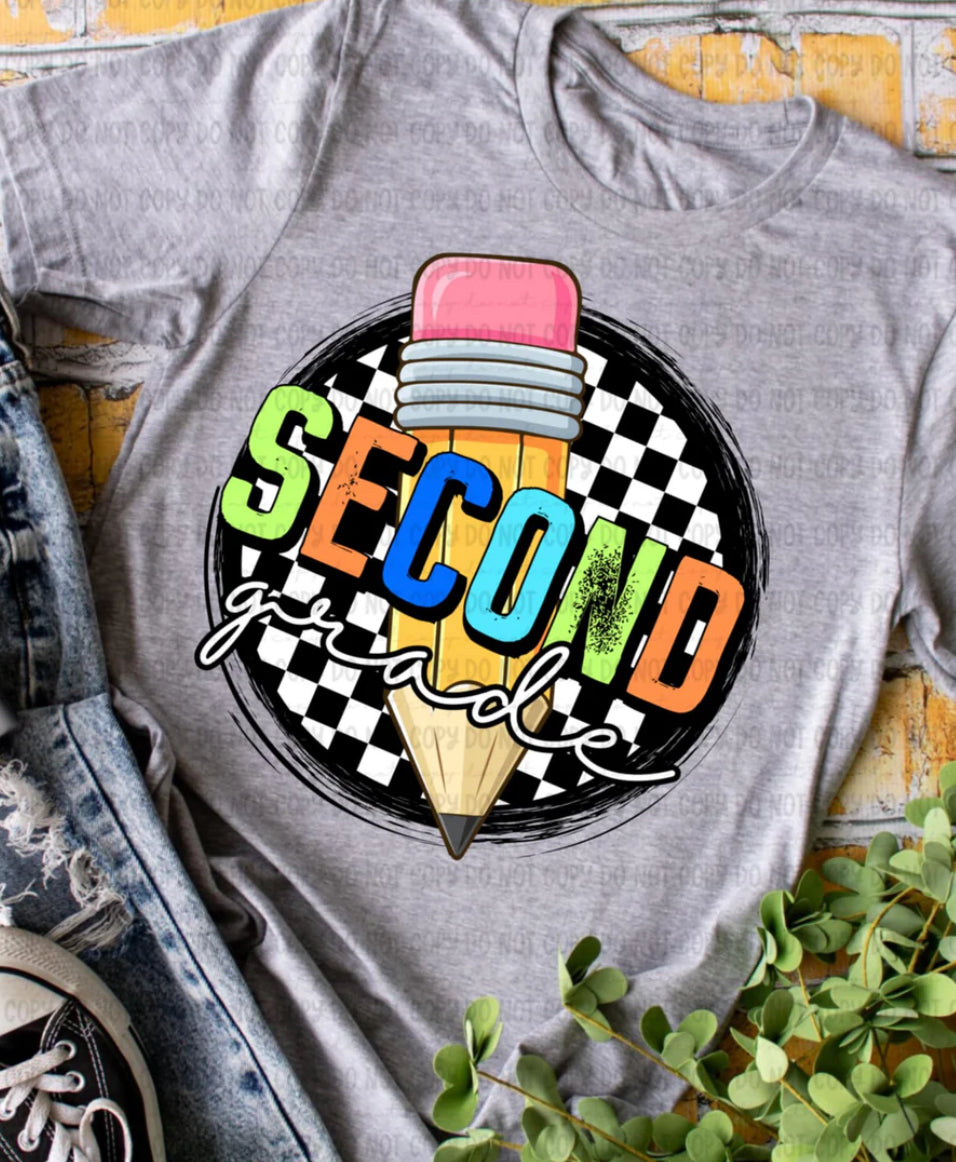 Second grade retro circle Tee/Sweatshirt