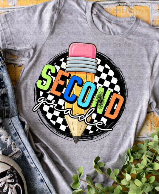 Second grade retro circle Tee/Sweatshirt