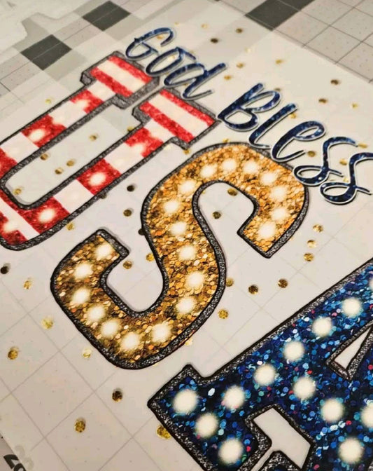 God bless the USA marquee tee/tank