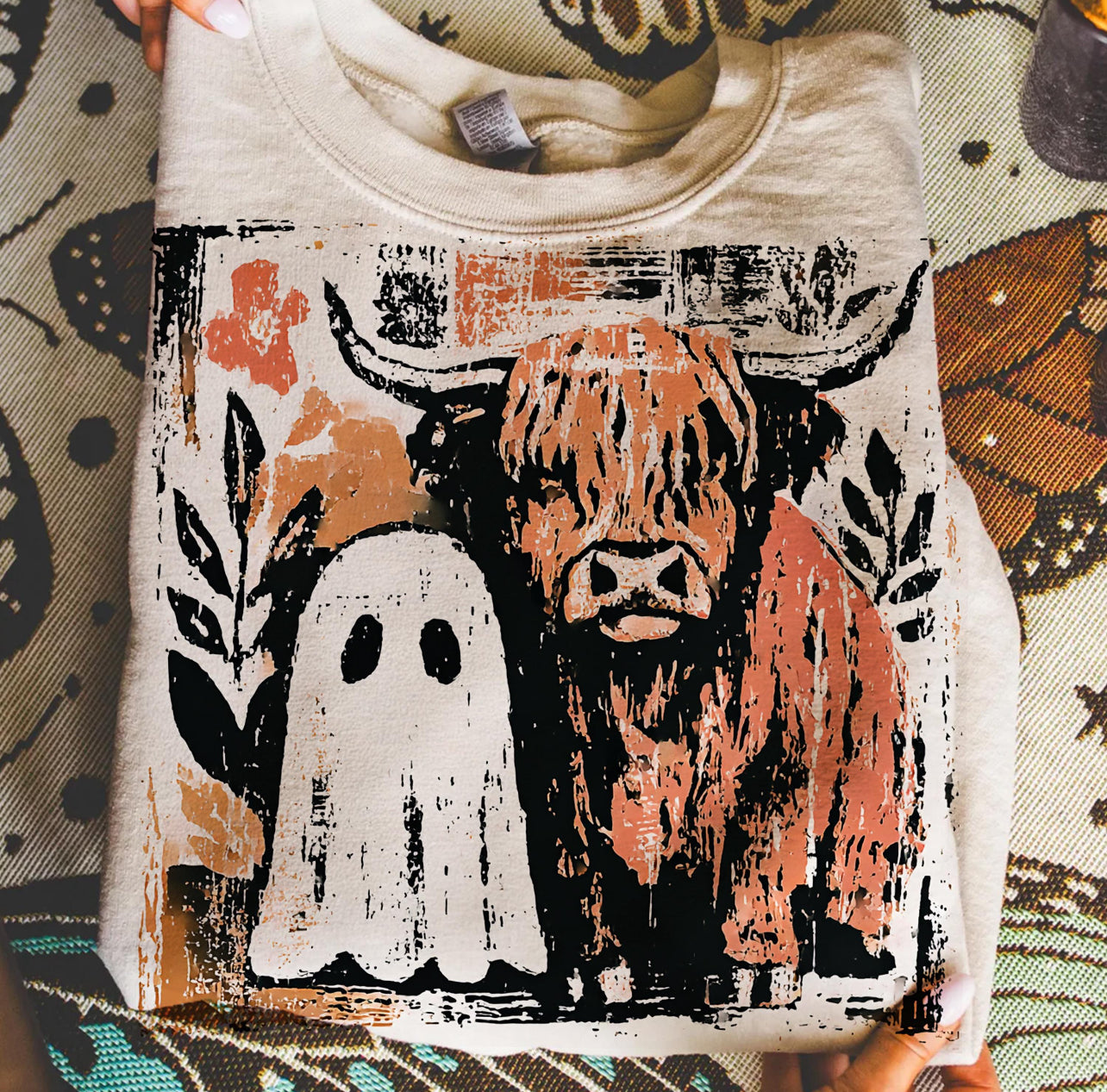Fall Highland Cow & Ghost Tee/Sweatshirt