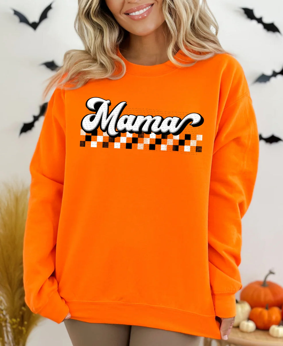 Mama black and white checkered tee/sweatshirt